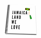 3dRose Image of the words jamaica land we love with jamaican flag - Drawing Books (db-361809)