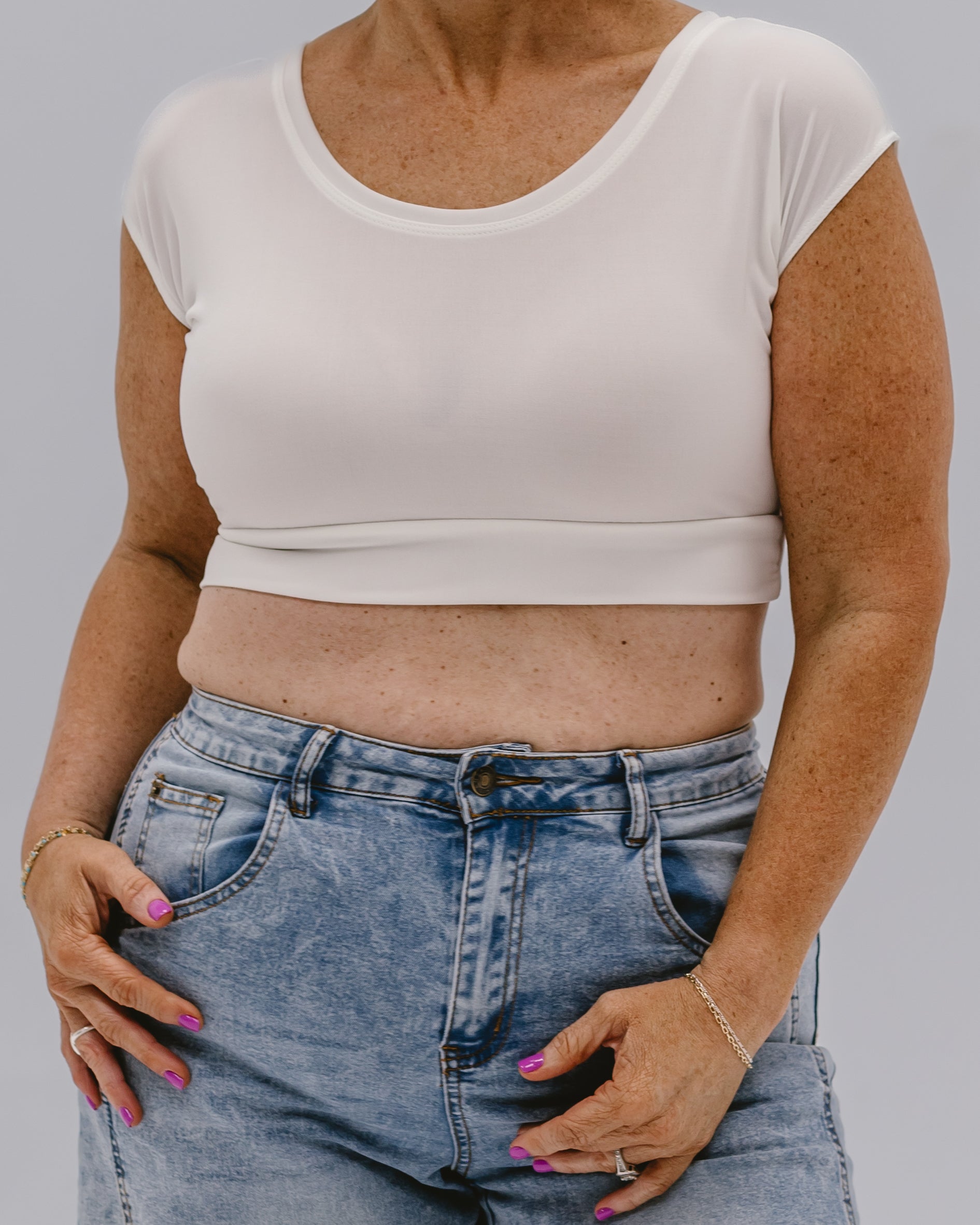 Elegant Basic Cap Sleeve Halftee - Plus Size T-shirt