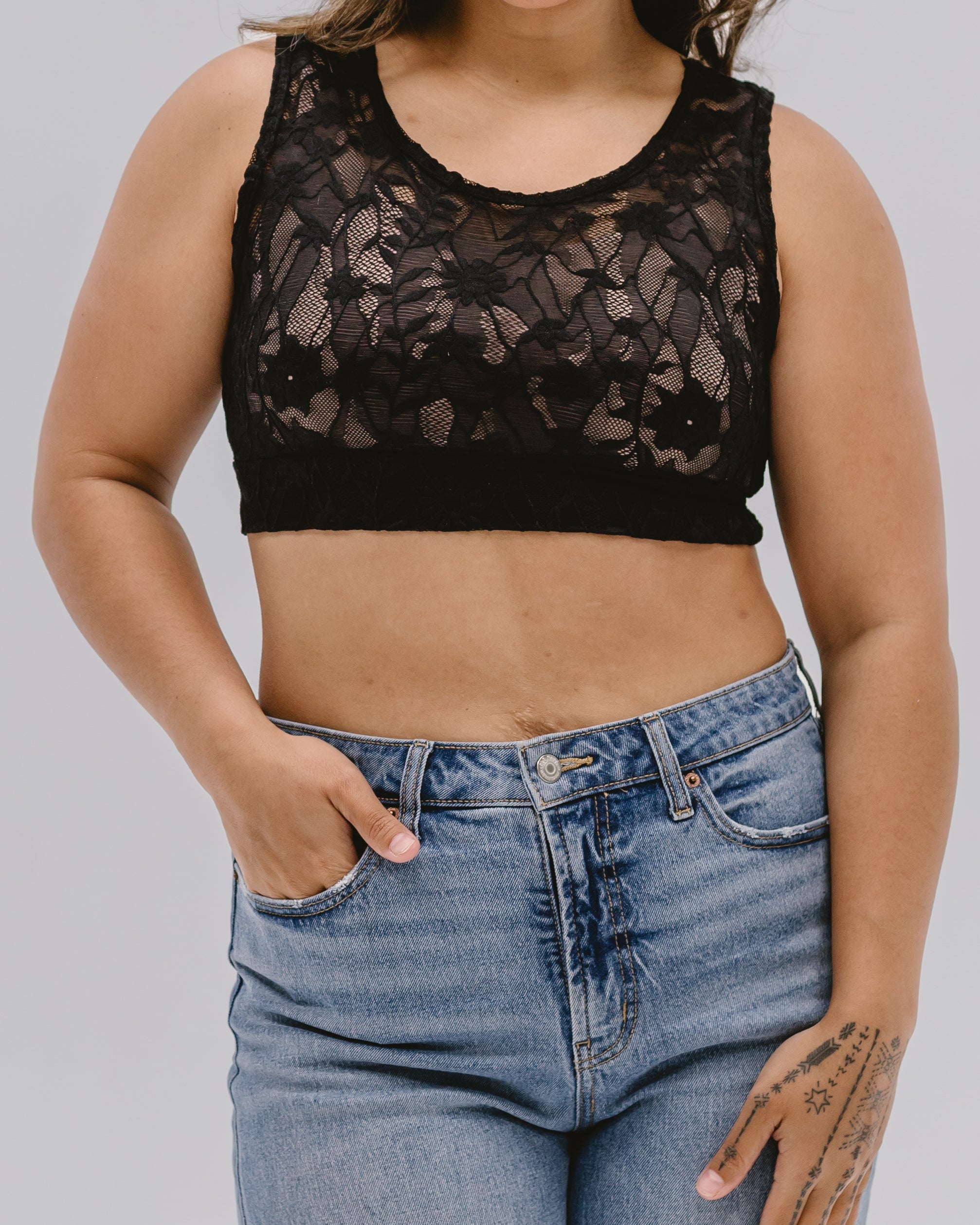 Full Lace Tank Halftee - Plus Size T-shirt