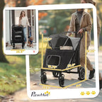 One-Click Foldable Stroller for Large Medium Small Dogs, Pet, Cats with Storage