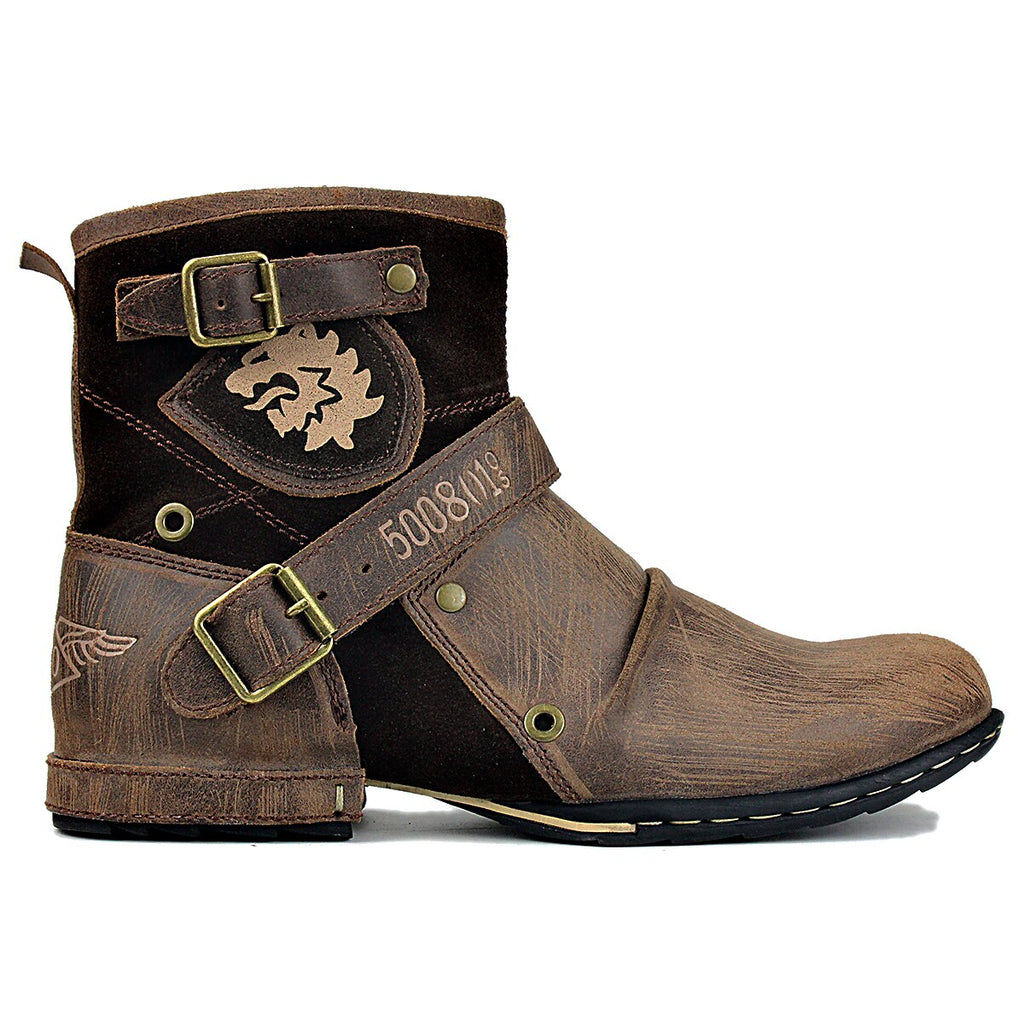OSSTONE Men's Leather Ankle Boots 5008-1-D1