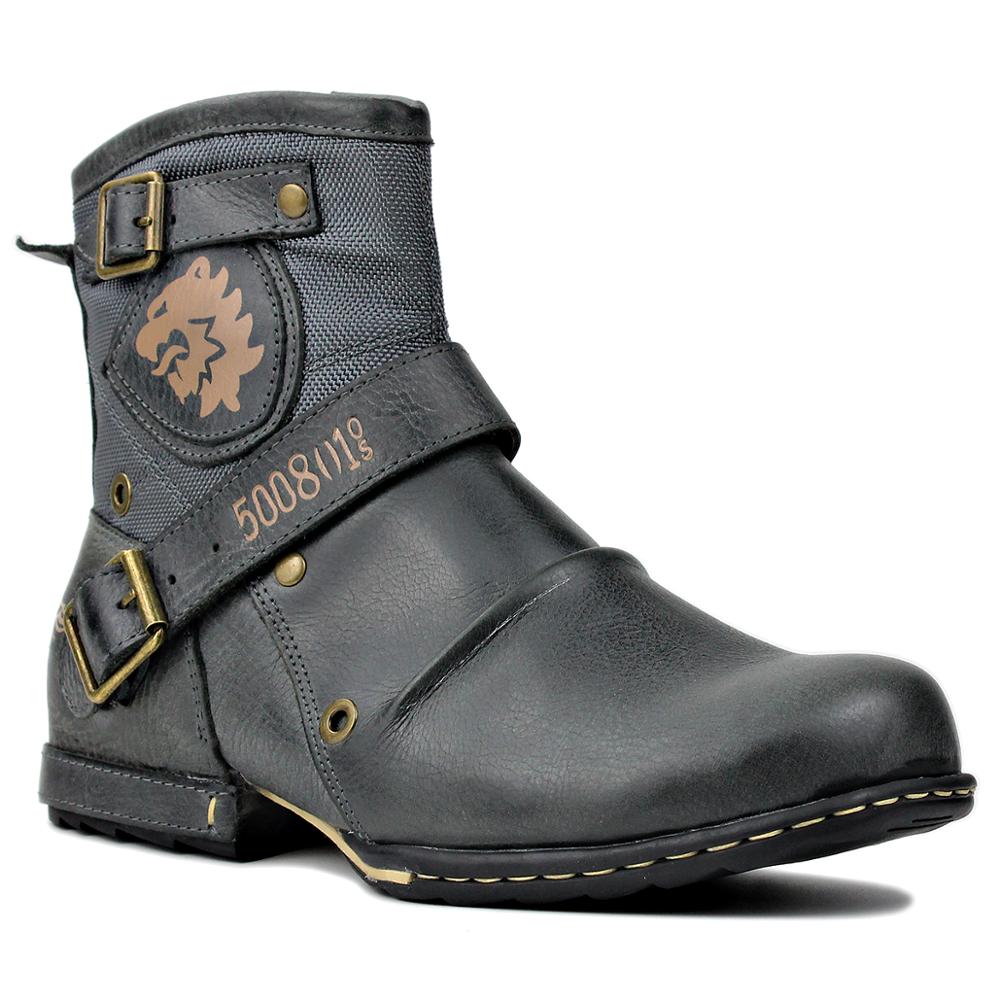OSSTONE Men's Genuine Leathe Ankle Boots 5008-1-NH
