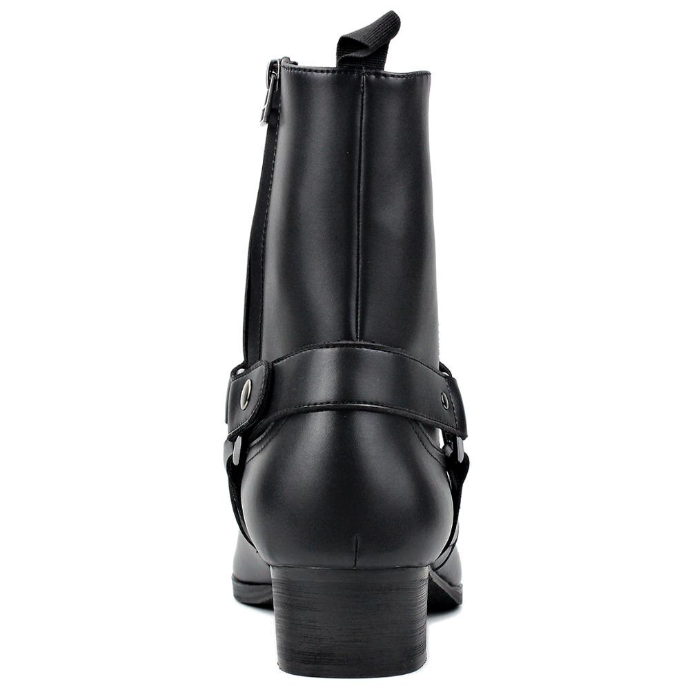 Leather High Heel Dress Chelsea Boots