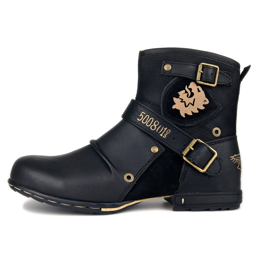 Men's Genuine Leather Ankle Boots-Winter