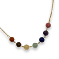 Chakra Balance Necklace with Natural Gemstones and Charm