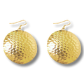 Gold Hammered Circle Earrings