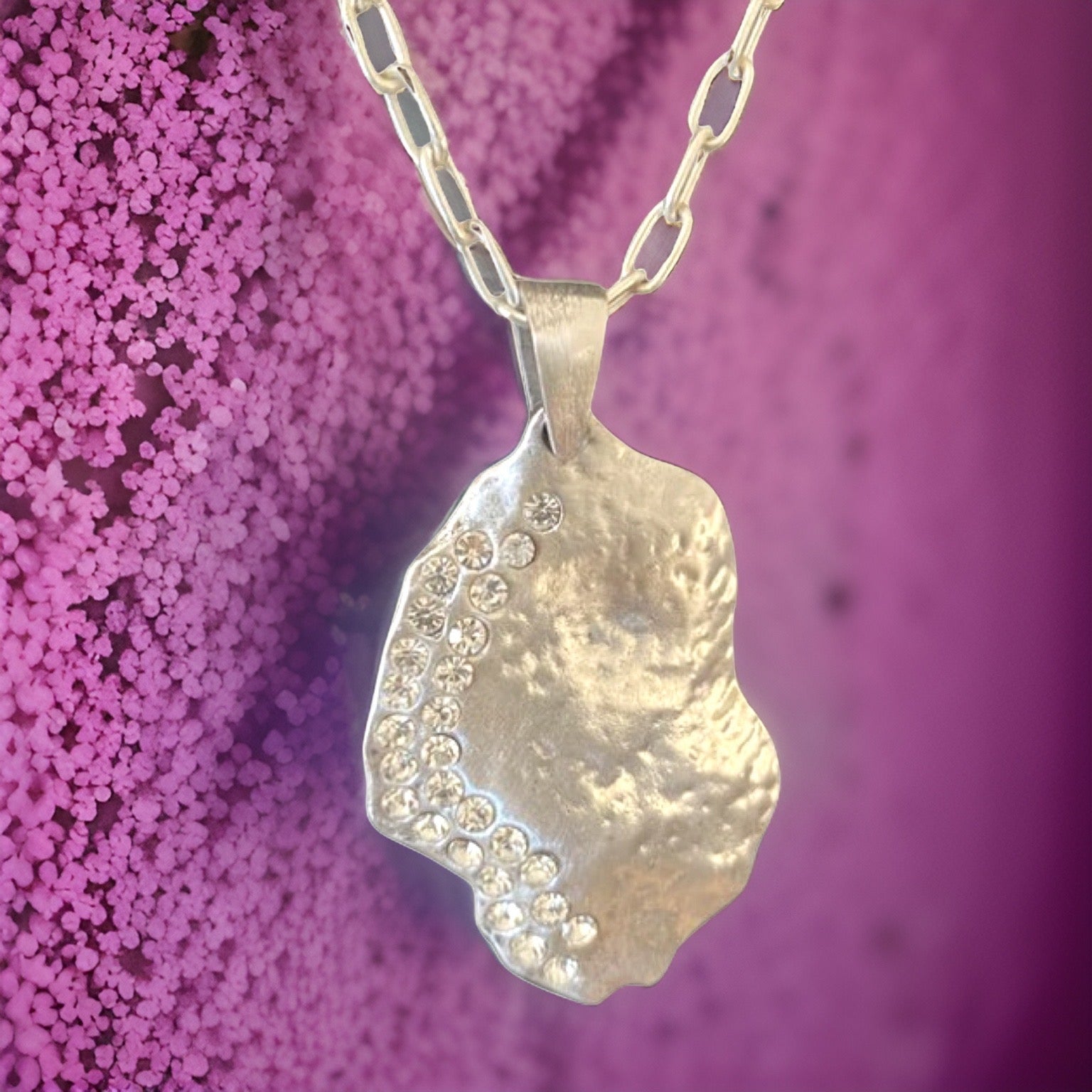 Crystal Waning Gibbous Moon Necklace