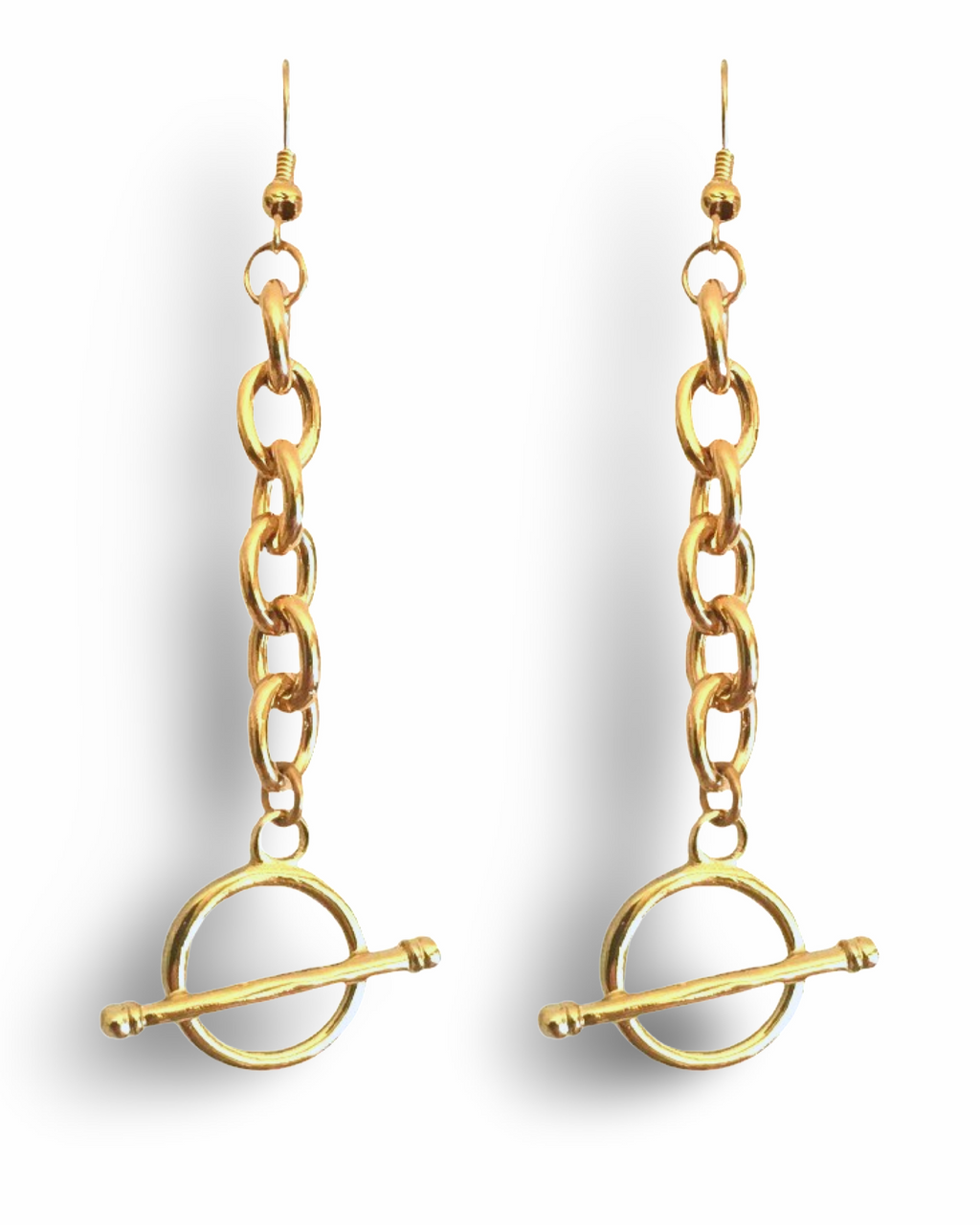 Silver Chain Toggle Earrings