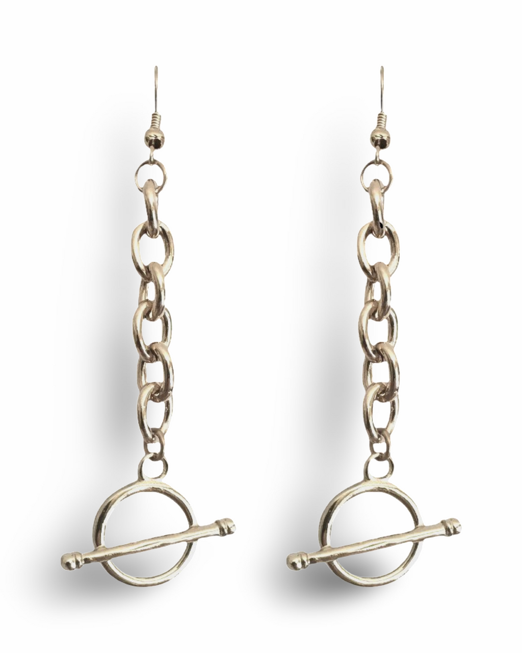 Silver Chain Toggle Earrings