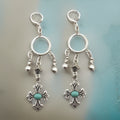 Silver Cross Dangle Earrings