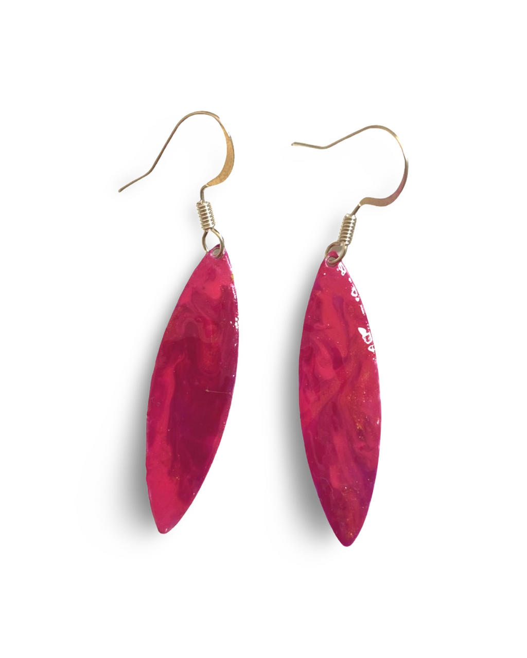 Pink Marble Mini Navette Lures of Love Earrings