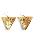 Art Deco Hand Painted Blue Green Triangle Earrings