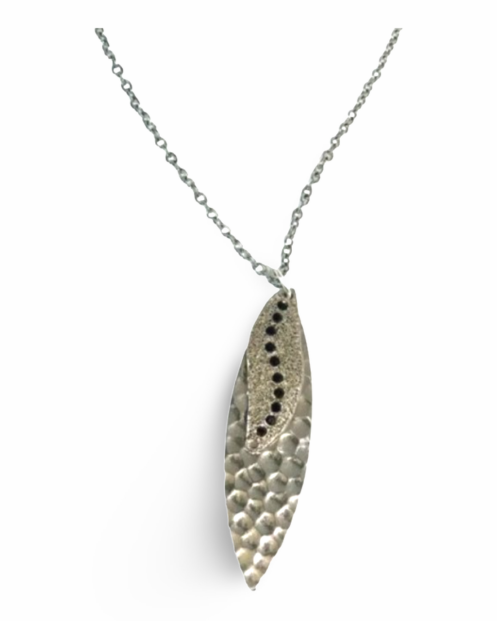 Gold Navette Sun Rays Silver Necklace