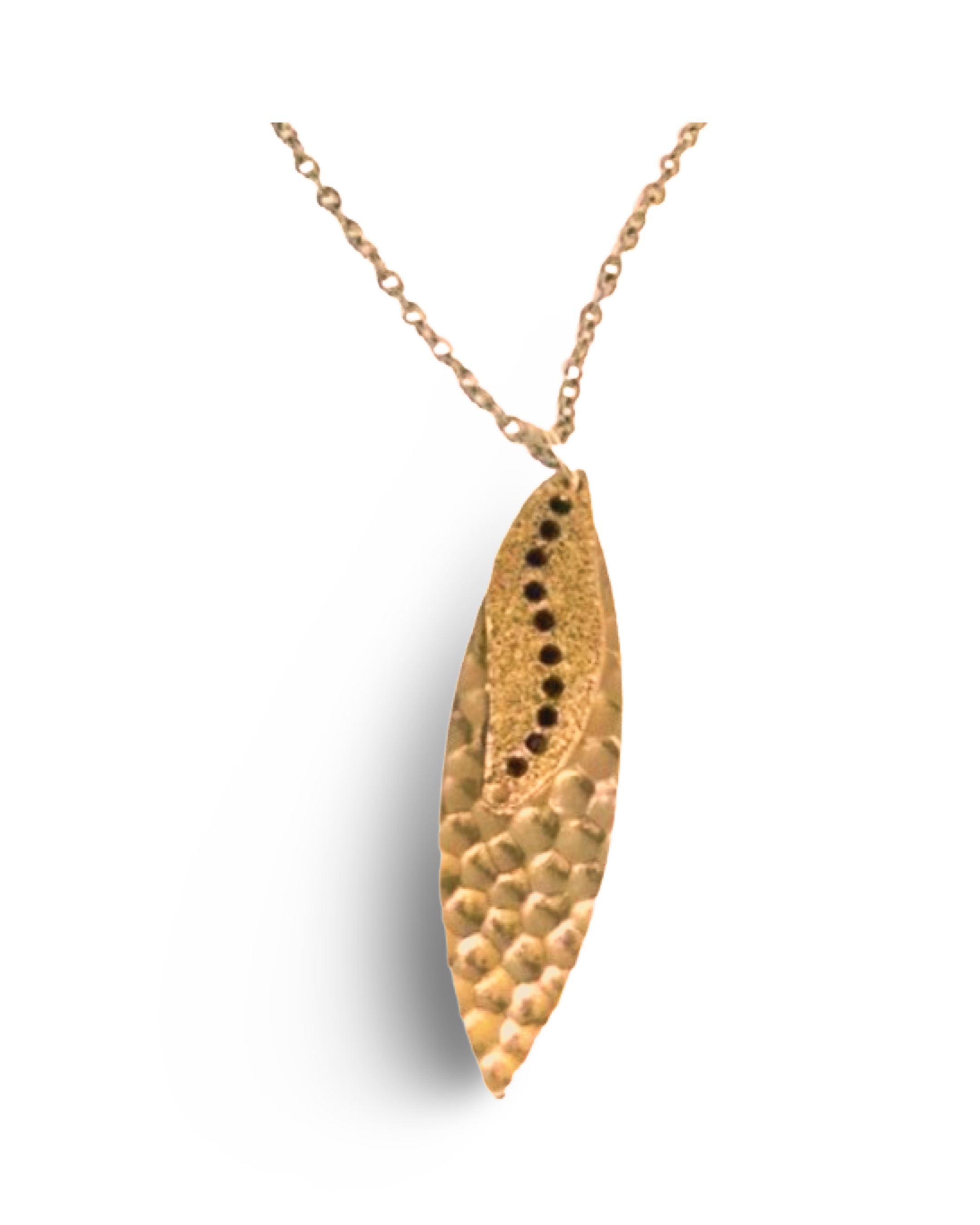Gold Navette Sun Rays Silver Necklace