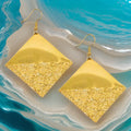 Diamond Shaped Textured Tulum Earrings by The Urban Charm