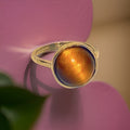 Tiger’s Eye Gemstone Round Ring