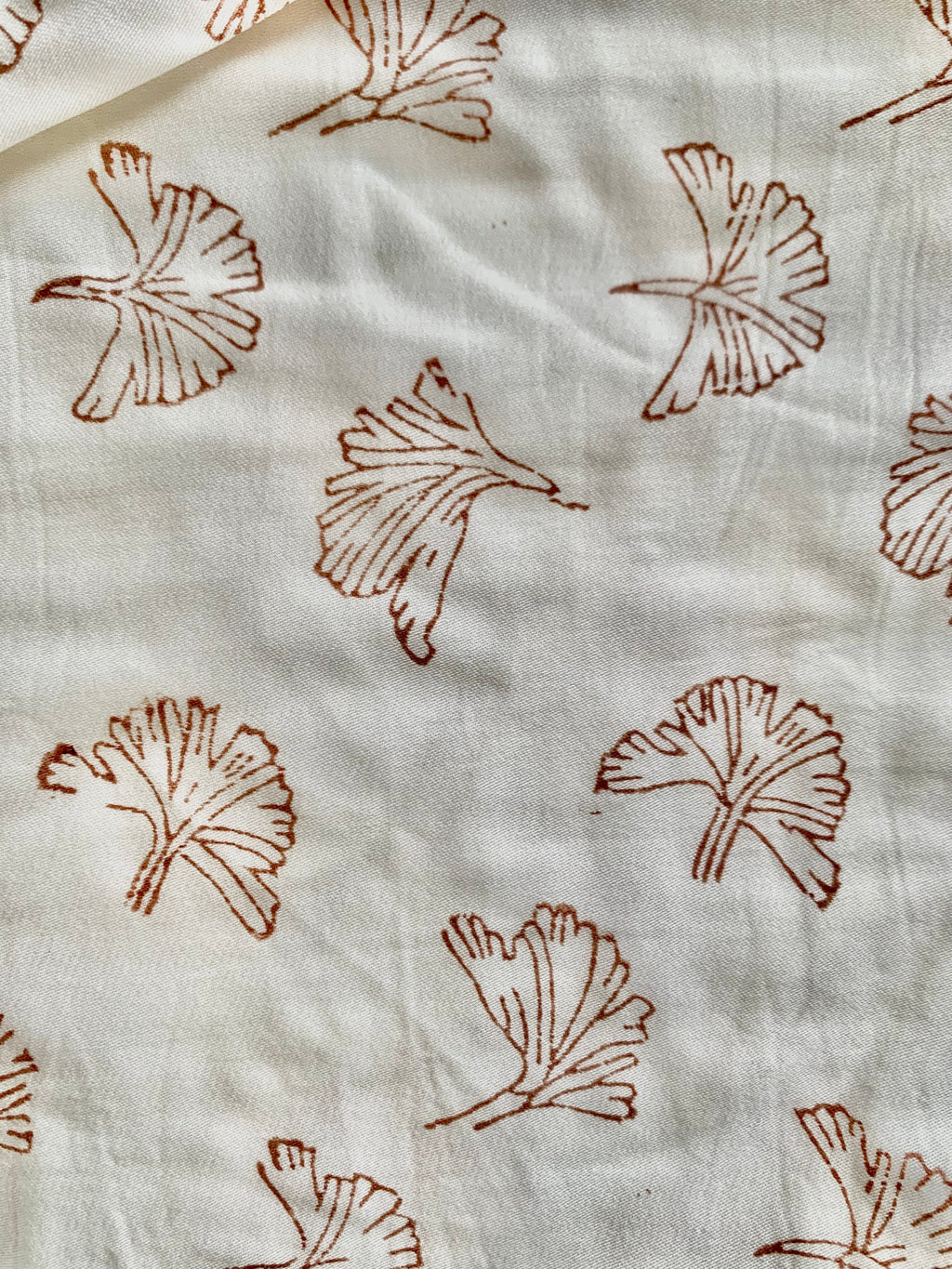 Ginkgo Leaf Maxi Wrap Dress in White + Copper