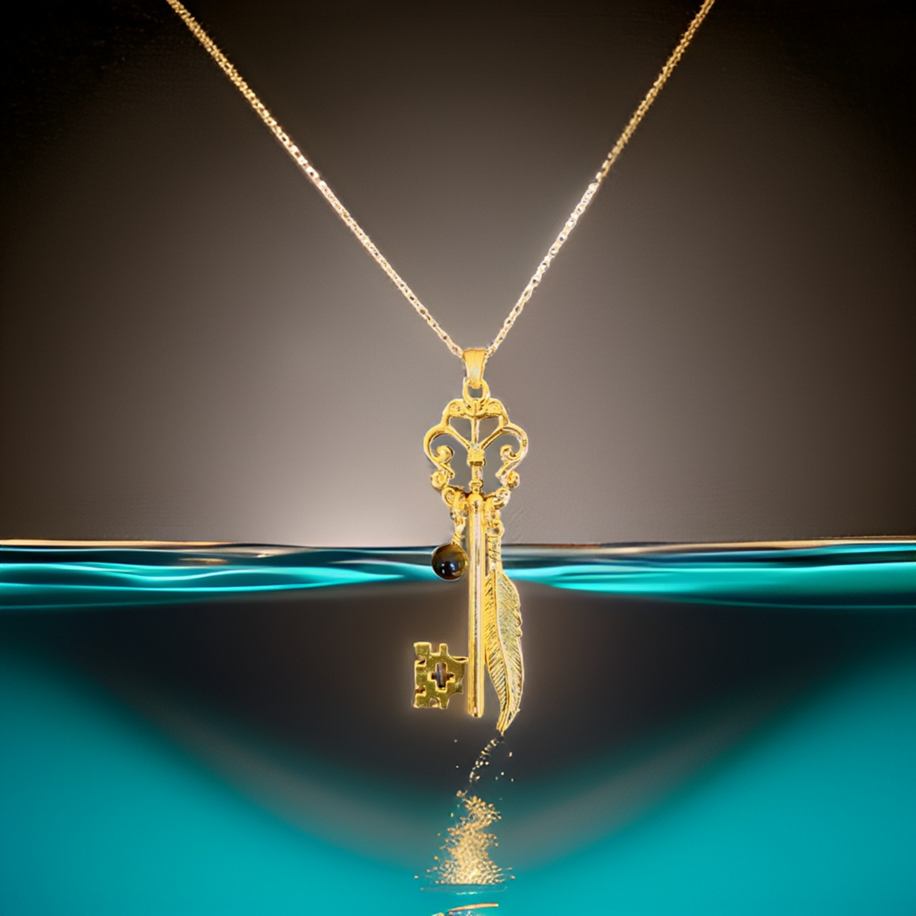 Butterfly Skeleton Key Necklace