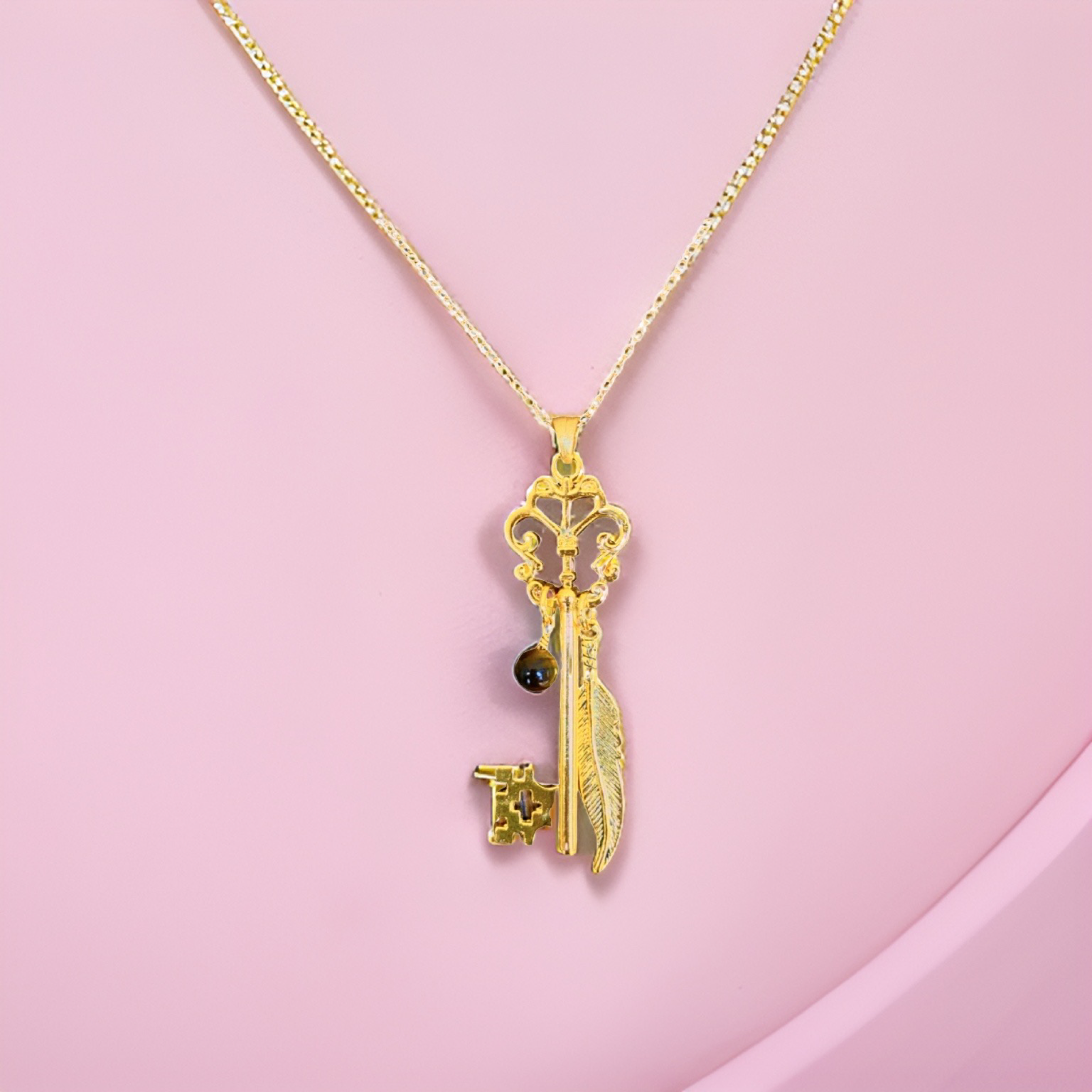 Butterfly Skeleton Key Necklace