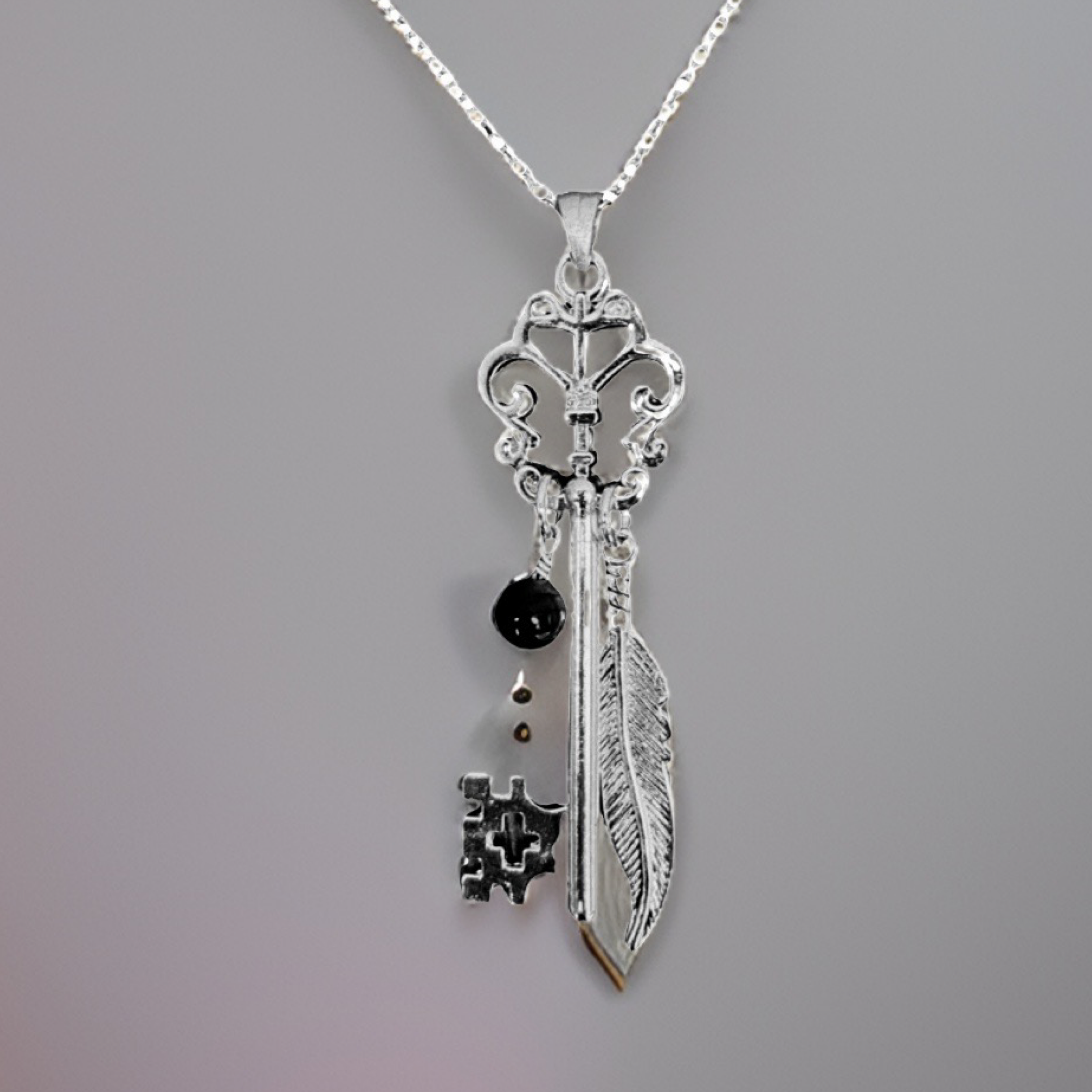 Butterfly Skeleton Key Necklace