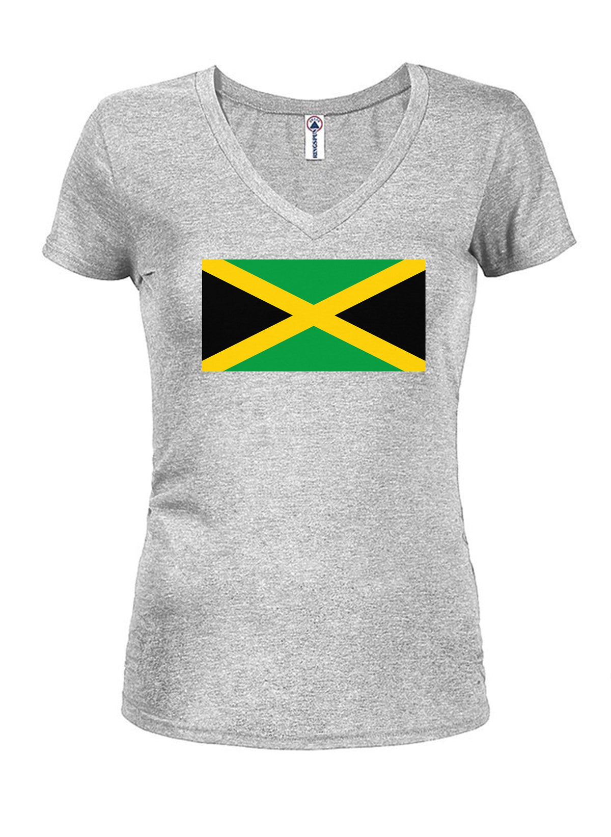 Jamaican Flag Juniors V Neck T-Shirt