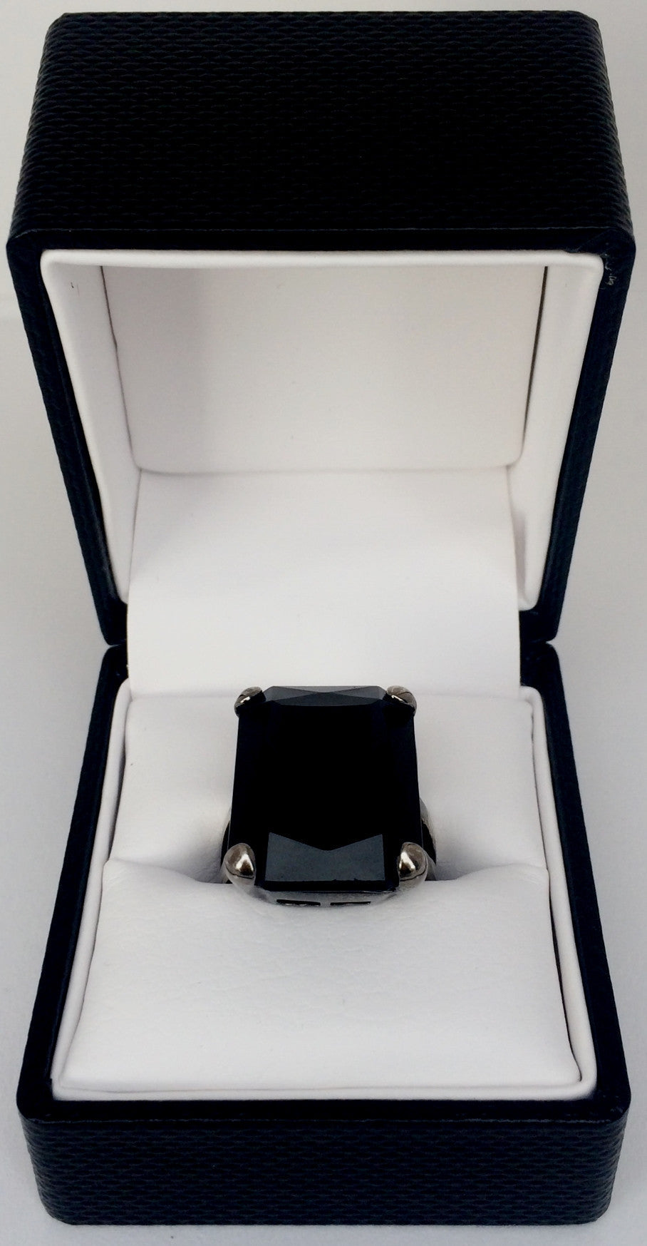 The Urban Charm Jet Black Crystal Signature Statement Ring