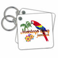 3dRose Key Chains Island souvenir in Jamaican colors for Montego Bay, Jamaica. (kc-295603-1)