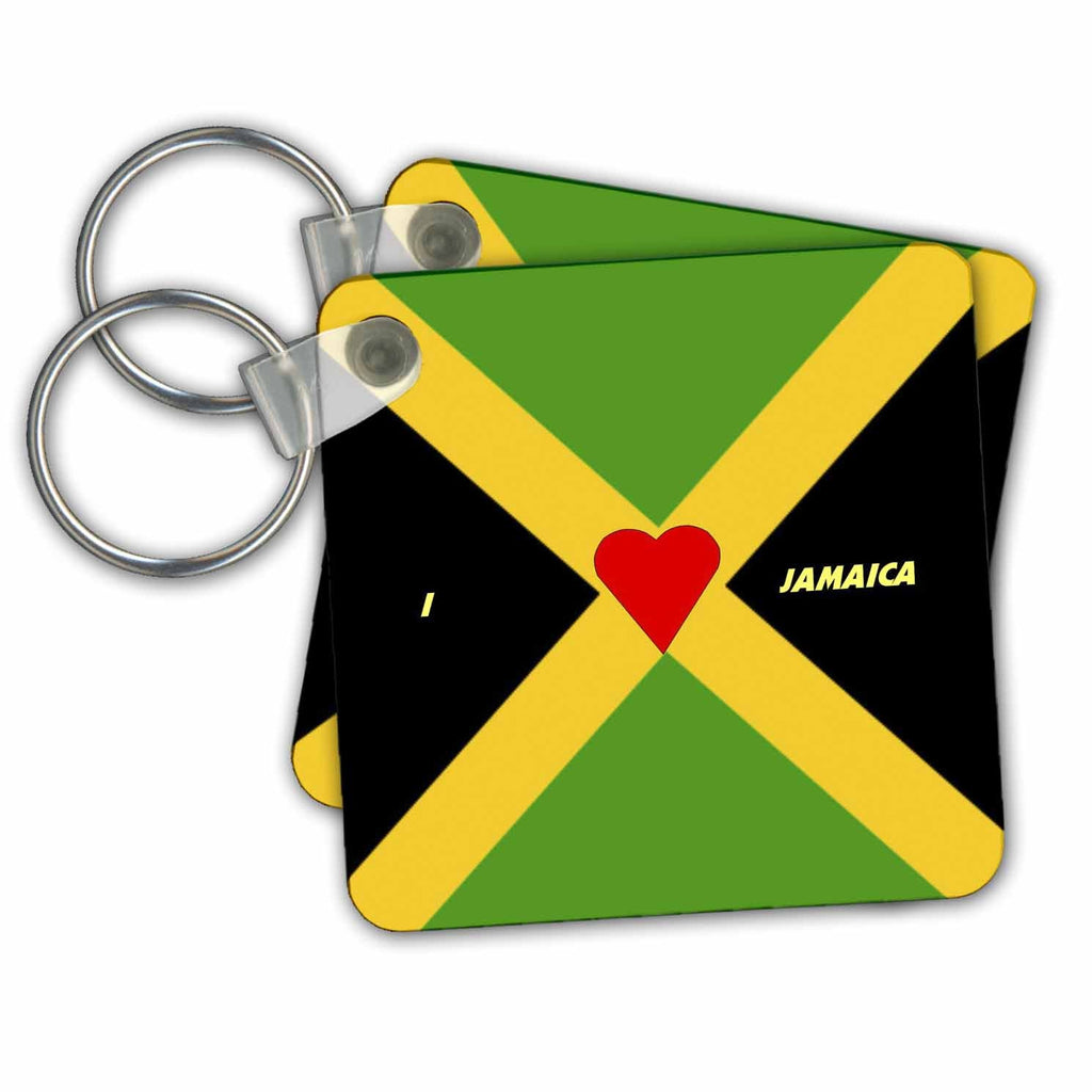 3dRose Key Chains I Love Jamaica (kc-51532-1)