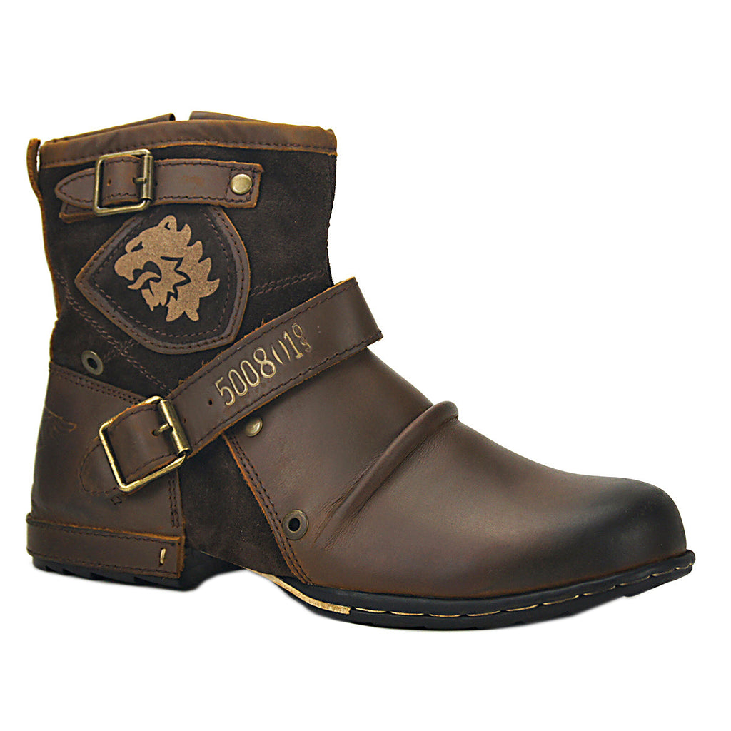 OSSTONE Men's Genuine Cow Leather Ankle Boots 5008-1