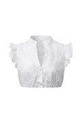 Women Summer Solid Short White Shirt