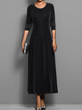 Spring Autumn Elegant Velvet Dress Women Clothing