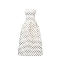 Autumn Fitted Waist Polka Dots Printed Waist Controlled French Elegant Dress