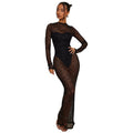 Lace Popular See through Patchwork round Neck Women Sexy Sexy Casual Tight Dress Women