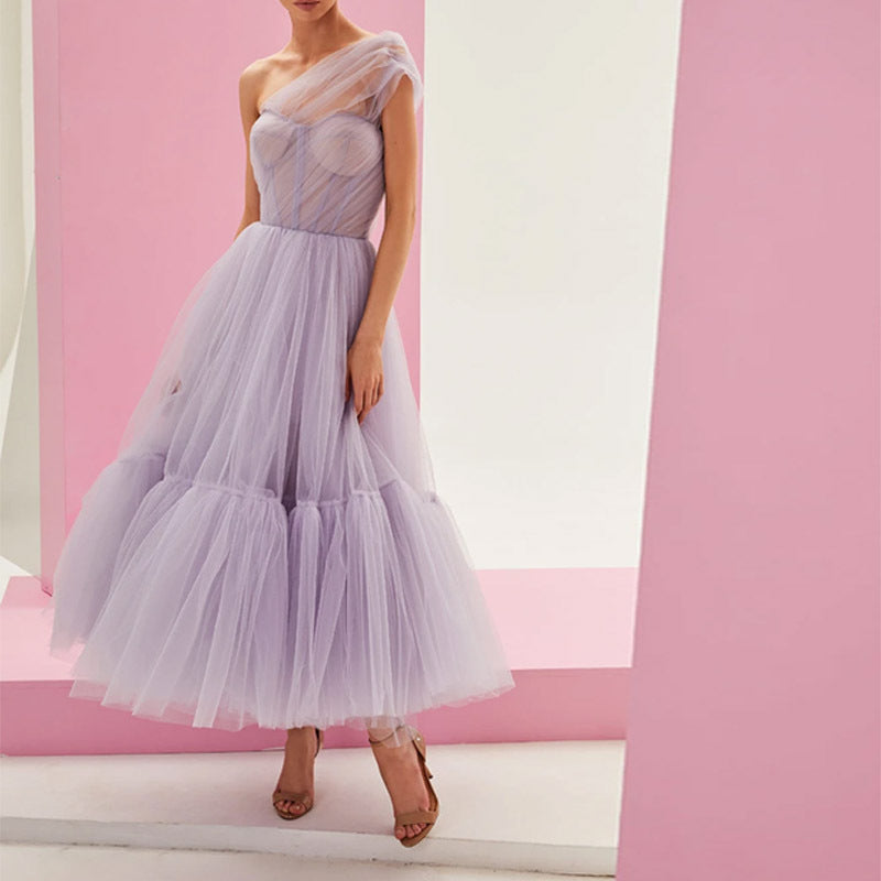 Autumn Winter Women Princess Dress Sleeveless Dress Banquet Dress Host