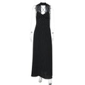 Summer Women Clothing French Dot Sexy V neck Strap Backless Dress
