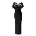Women Clothes Elegant Graceful Diamond Hairpin Shoulder Bandage Dress Party Cocktail Evening Dress