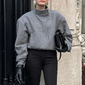 Autumn Winter Small Stand Collar Short Temperamental Loose Woolen Coat Idle Women Clothing