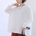 Japanese Autumn Winter Striped Sweatshirt Women Loose Cotton Large Version Bottoming Top Women