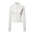 Vertical Rib High Elastic Tight Wicking Wet Yoga Jacket Sports Running Zipper Short Jacket