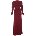 Women Clothing Fashionable Elegant Sexy Tight Pleated V neck High Waist Long Sleeves Dress