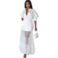 Women White Shirt Casual Short Sleeved Shirt Design