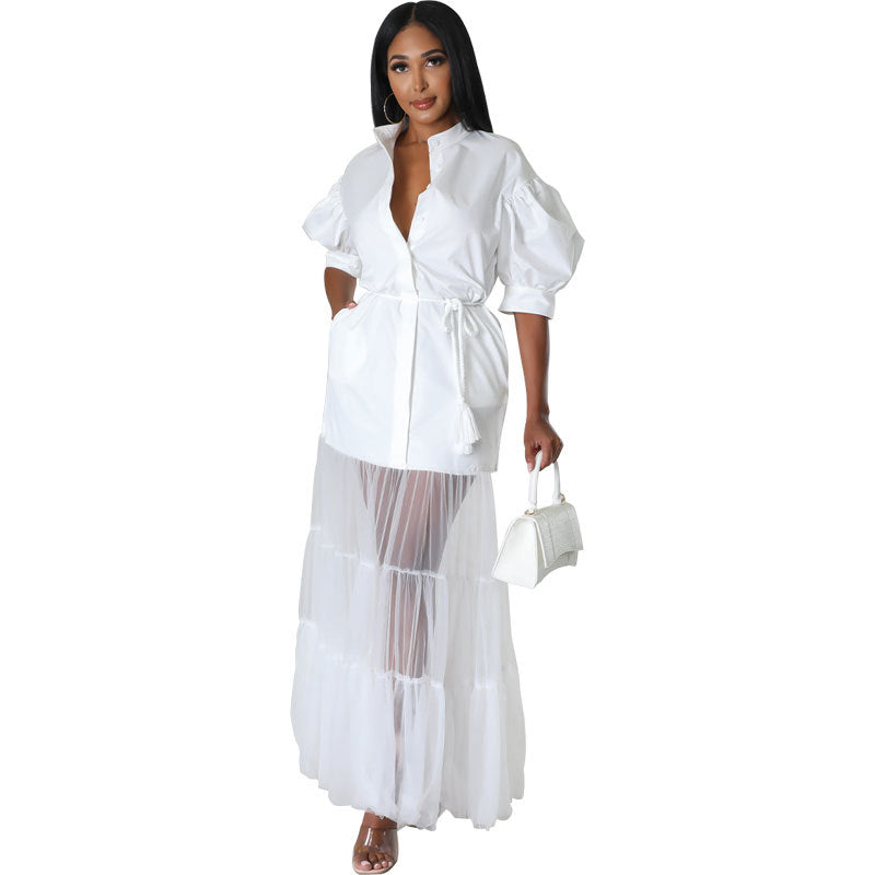 Women White Shirt Casual Short Sleeved Shirt Design