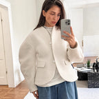 Thick Woolen Coat Women Autumn Winter Socialite Coarse Woolen Chanel Top