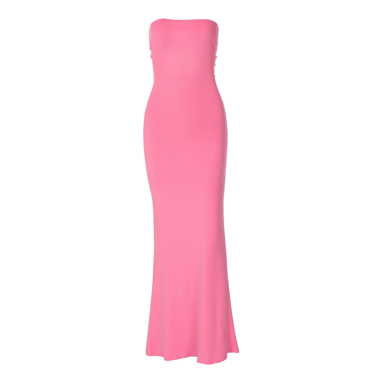 Women Clothing Summer off Neck Tube Top Backless Lace up Sexy Tight Waist Slimming Dress