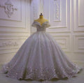 Luxurious Off-Shoulder Wedding Dress With Shiny Beads EDL178