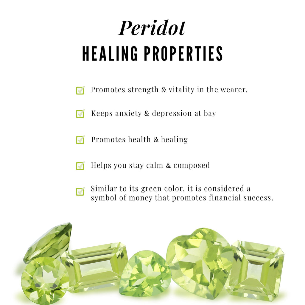 Natural 2 Carat Peridot Solitaire Engagement Ring for Women