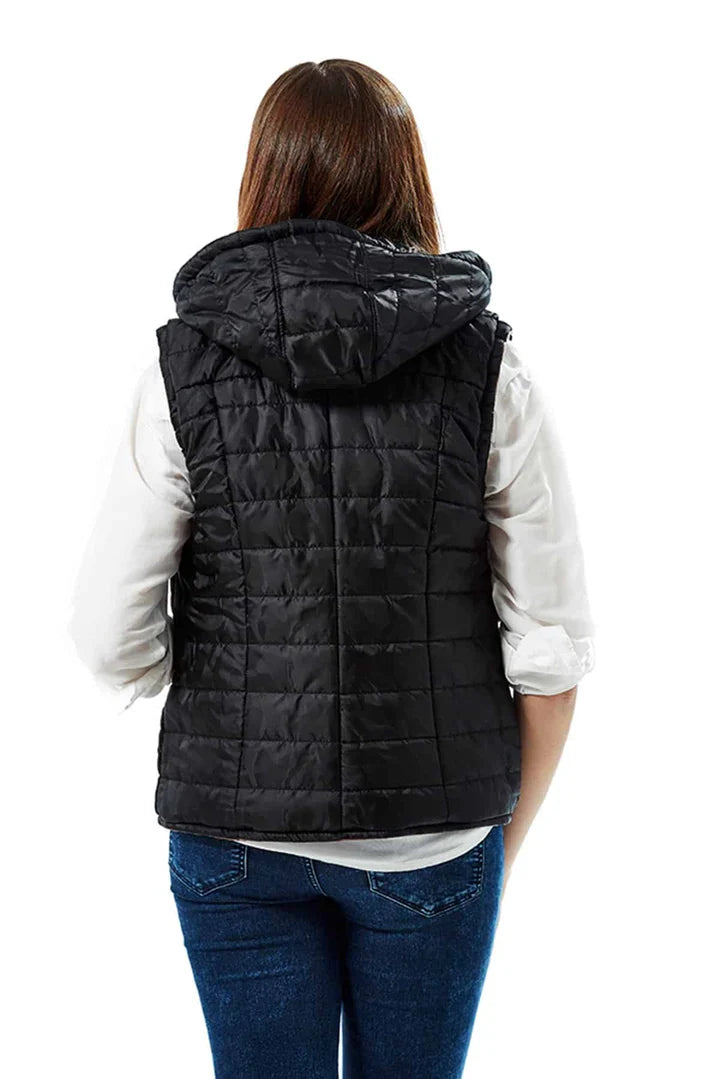 Hadley Black Leather Vest for Women in plus Sizes Too