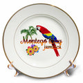 3dRose Macdonald Creative Studios – Caribbean - Island Souvenir in Jamaican Colors for Montego Bay, Jamaica. - Plates