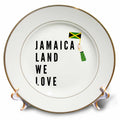 3dRose Image of The Words Jamaica Land we Love with Jamaican Flag - Plates (cp-361809)