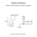 Certified Moissanite Teardrop Helix Earring for Women